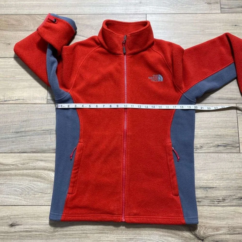 North Face Mens Khumbu 2 Jacket Full Zip Front Long Sleeve Jacket Small Red Gray